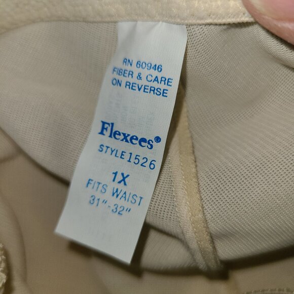VTG Flexees Girdle Brief Beige Size 1X Fits Waist 31-32" Style 1526 Nylon Spande - Picture 3 of 4